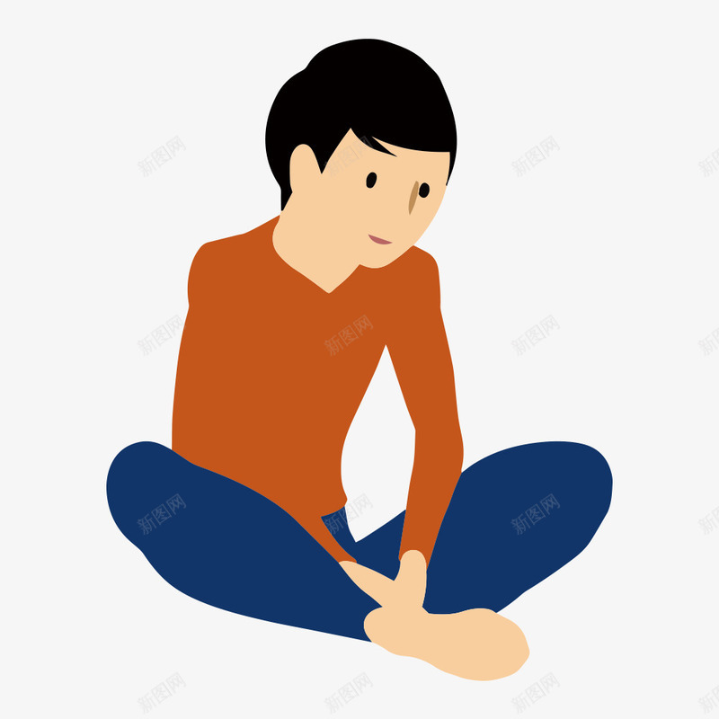 盘腿坐下的卡通男孩png免抠素材_88icon https://88icon.com 人物 免抠图 卡通人物 效果图 男孩 盘腿坐 装饰图 装饰画