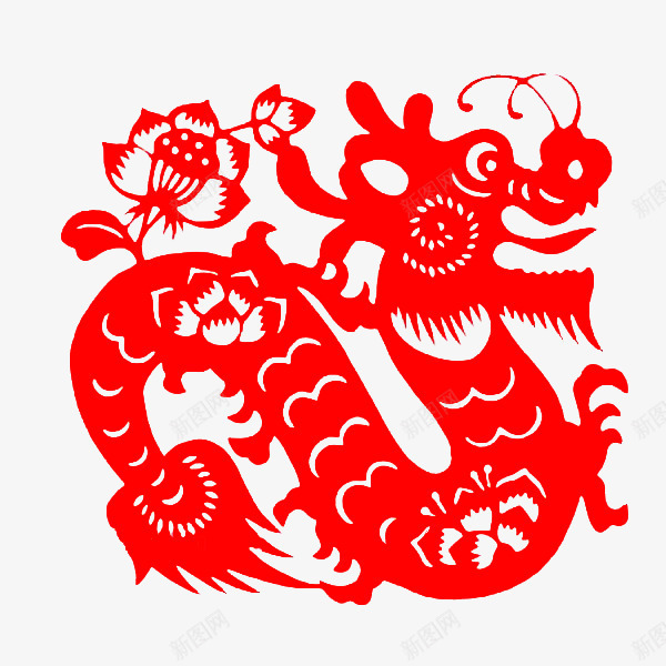 红色龙的传人png免抠素材_88icon https://88icon.com PNG素材 剪纸 红色 龙