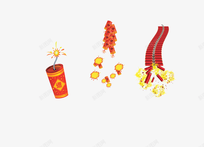 新春元素psd免抠素材_88icon https://88icon.com 中国元素 传统元素 年货 新年 新年元素 新年炮 新春 春节 烟花 爆竹 红炮 节日素材 过年