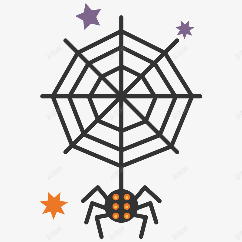 万圣节蜘蛛网插画矢量图ai免抠素材_88icon https://88icon.com 万圣节蜘蛛网矢量插画 免抠PNG 怪异 蜘蛛 蜘蛛网 装饰 矢量图