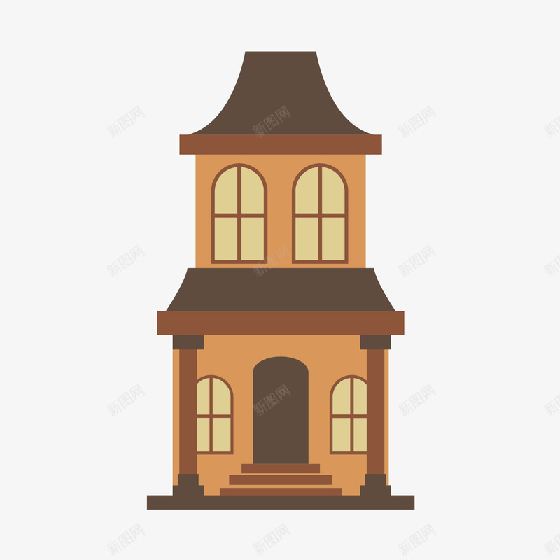 欧式楼房矢量图ai免抠素材_88icon https://88icon.com 建筑 楼房 欧式 矢量图