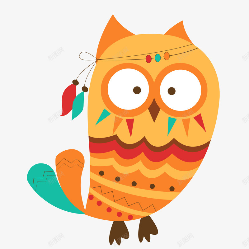 创意部落花纹猫头鹰矢量图ai免抠素材_88icon https://88icon.com 动物 卡通 可爱 彩色 手绘 猫头鹰 部落 鸟类 矢量图