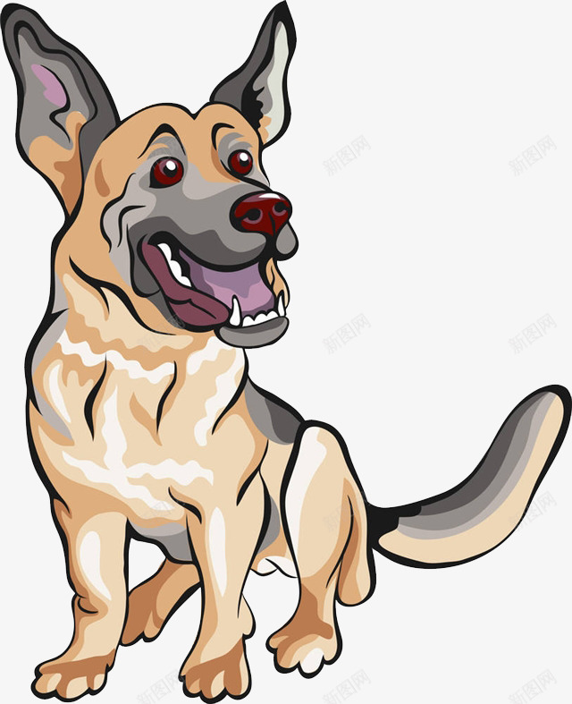 卡通坐下的狼狗png免抠素材_88icon https://88icon.com 免抠凶恶的狗狗 军犬 坐下的狼狗 张着嘴巴的狗狗 忠犬 牙齿 警犬 面目狰狞的