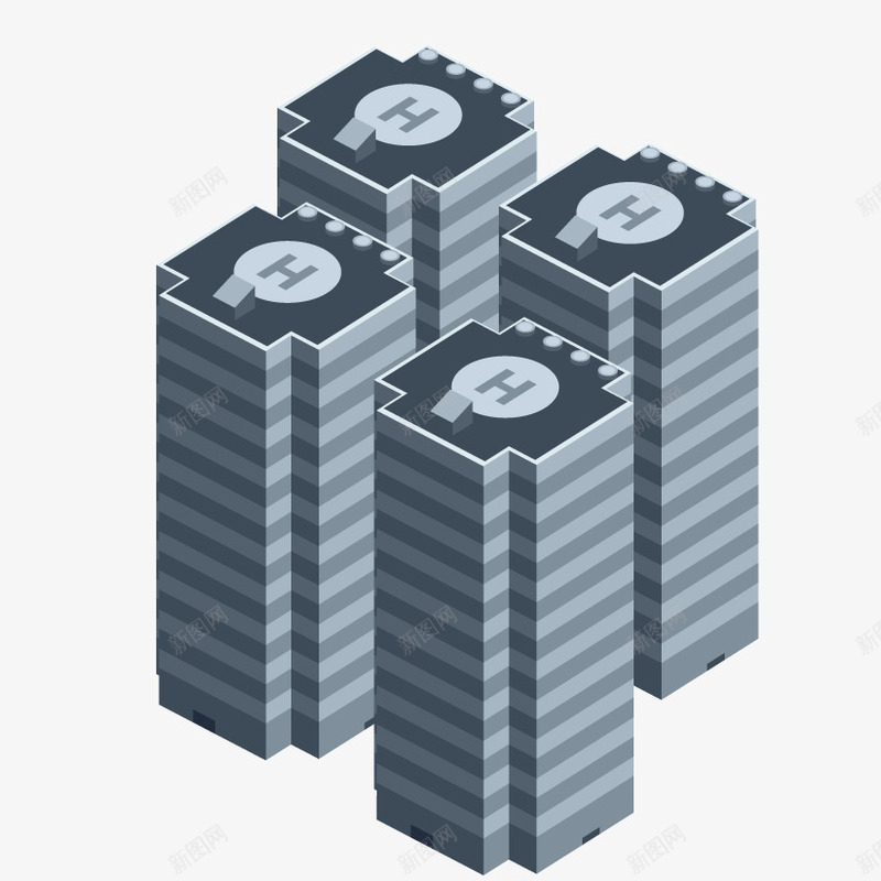 四座楼房png免抠素材_88icon https://88icon.com 大厦 大楼 小区楼 房地产