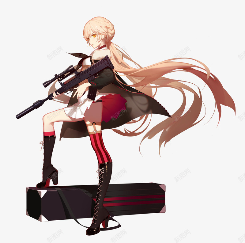 手拿枪的黄色长发动漫人物png免抠素材_88icon https://88icon.com 人物 发动 黄色