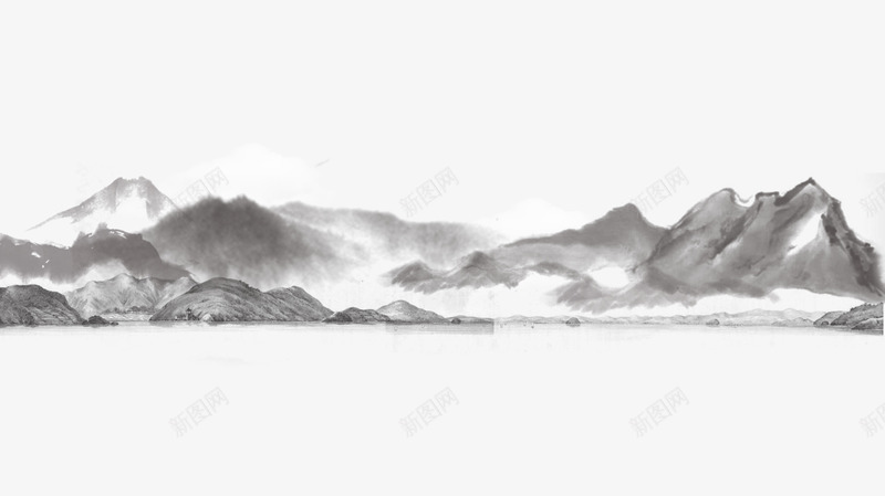 古典中国风水墨山水画png免抠素材_88icon https://88icon.com 三水画 中国风 传统风景画 古典 山水 山水画壁纸 水墨 荷花