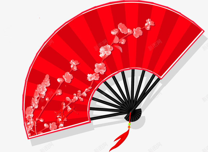 中国风折扇元素png免抠素材_88icon https://88icon.com 2019 中国风 农历新年 扇子 折扇 挂饰 新年 春节 梅花装饰 猪年 节日