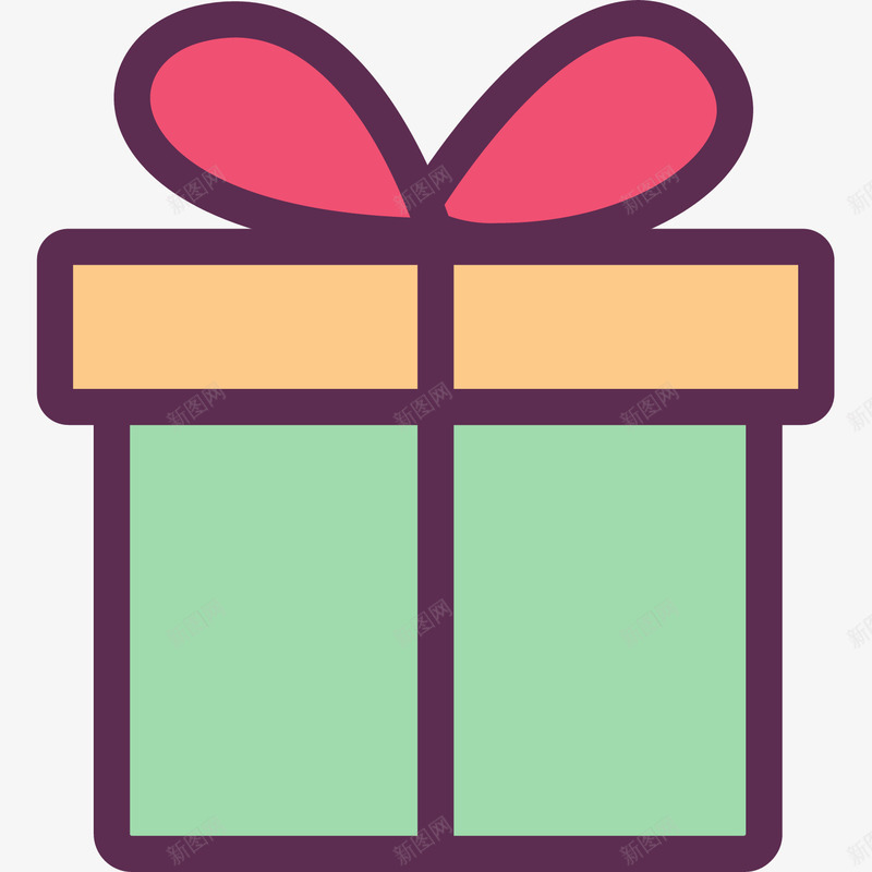 卡通礼物盒png免抠素材_88icon https://88icon.com 卡通 平面 手绘 礼物盒