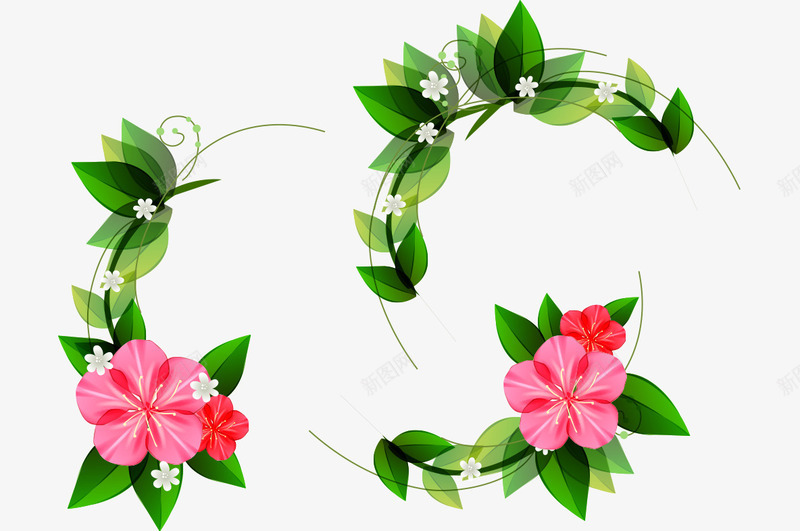卡通手绘叶子花朵装饰矢量图ai免抠素材_88icon https://88icon.com 卡通的植物 平面花都素材 手绘的花朵叶子 矢量花朵 花朵叶子装饰 矢量图