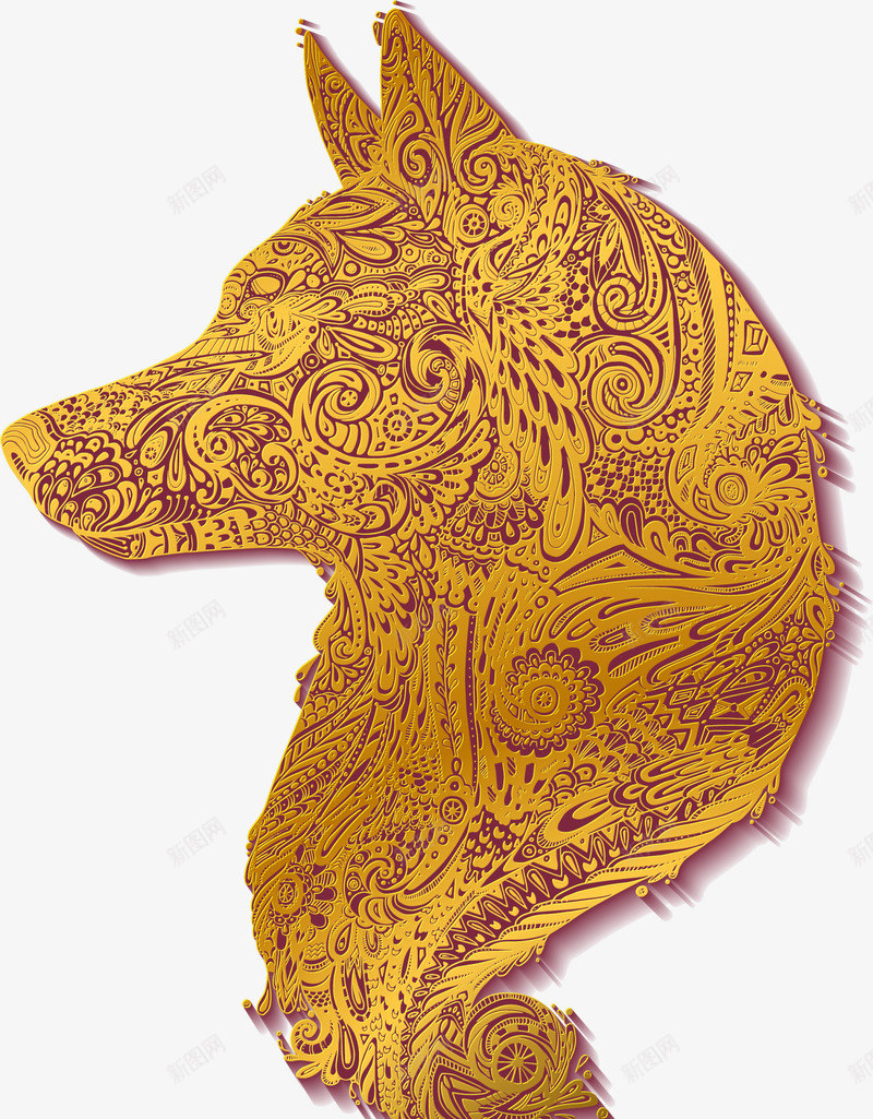 狗年黄色剪纸小狗png免抠素材_88icon https://88icon.com 创意剪纸 剪纸小狗 可爱小狗 狗年 童趣 黄色小狗
