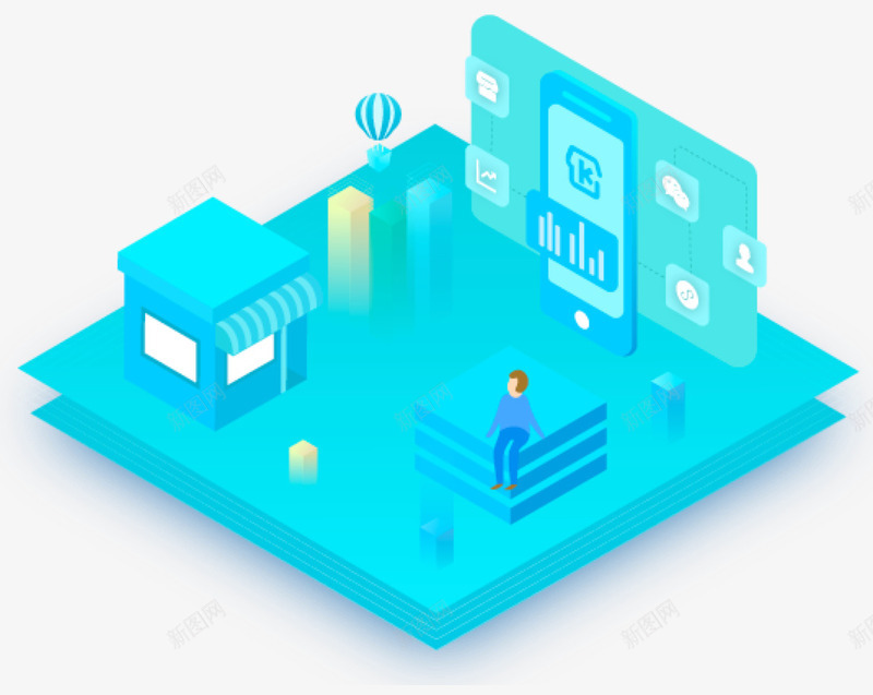 科技小程迅速发展png免抠素材_88icon https://88icon.com 企业 小程序 科技 蓝色