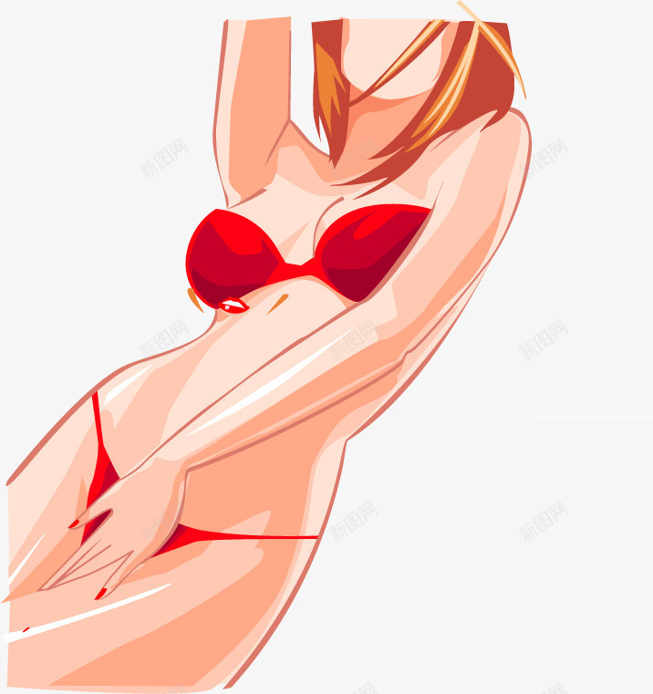 手绘性感美女矢量图ai免抠素材_88icon https://88icon.com 内衣 性感 手绘 美女 矢量图