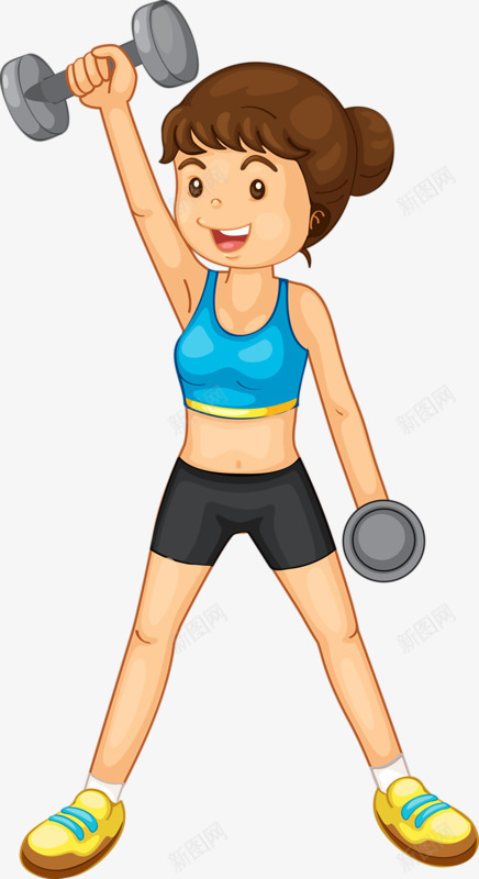 健身女孩png免抠素材_88icon https://88icon.com 好看 手绘 蓝背心 装饰