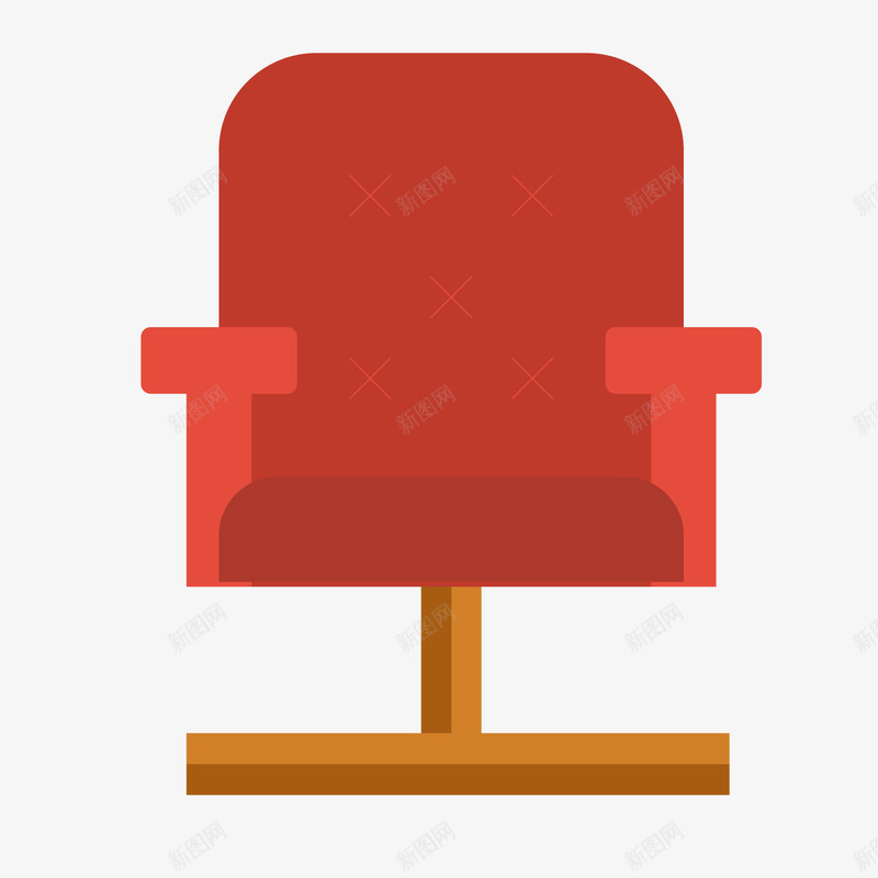 红色圆弧座位元素矢量图ai免抠素材_88icon https://88icon.com 创意 商务 圆弧 底座 座位 扁平化 把手 红色 转身 矢量图