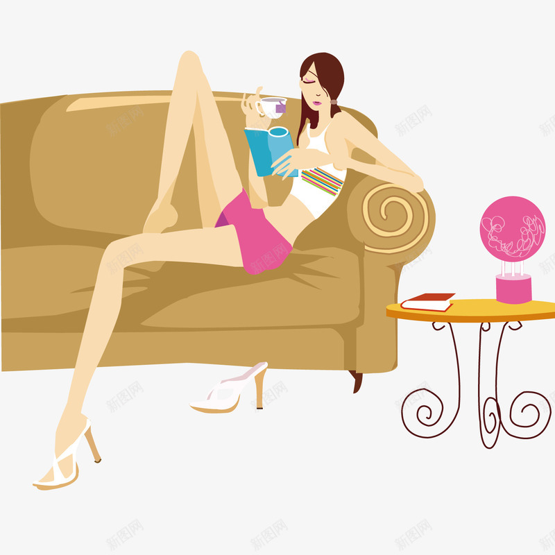 沙发上的性感女人png免抠素材_88icon https://88icon.com 卡通 性感 沙发