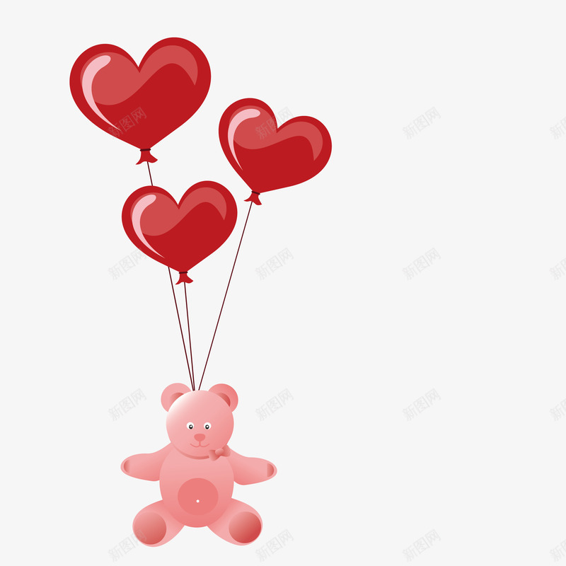 手绘红色爱心气球小熊png免抠素材_88icon https://88icon.com 小熊 手绘 手绘红色爱心气球小熊 气球 爱心 红色