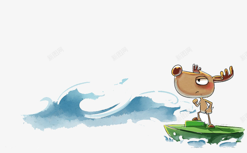 冒险者png免抠素材_88icon https://88icon.com 冒险者 小鹿 海浪 蓝色的海