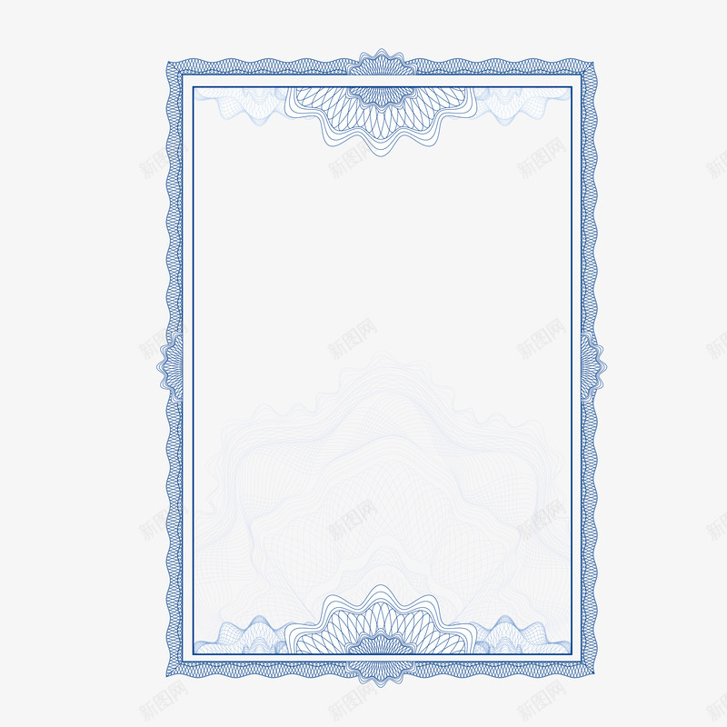合格证蓝色底纹花边png免抠素材_88icon https://88icon.com 合格证底纹设计 合格证蓝色底纹花边 合格证边框 合格证边框设计 证书边框 边框