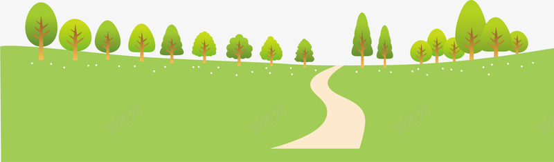 绿色春季草地小路png免抠素材_88icon https://88icon.com 小路 春天 春季 春日 树林 植物 绿化 草地
