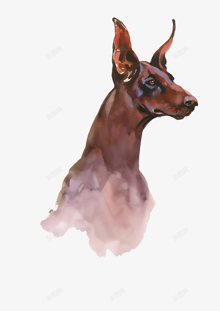 手绘张望远处的小狗png免抠素材_88icon https://88icon.com 动物 卡通手绘 可爱 宠物 小狗 张望远处 水彩 狼狗