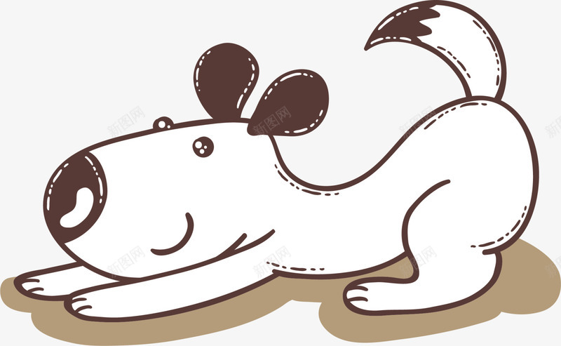 狗年趴着的可爱小狗png免抠素材_88icon https://88icon.com 可爱小狗 开心 狗年小狗 白色小狗 笑脸 趴着的小狗