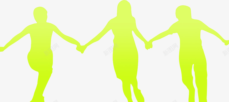 绿色青春牵手远方人物剪影png免抠素材_88icon https://88icon.com 人物 剪影 绿色 远方 青春