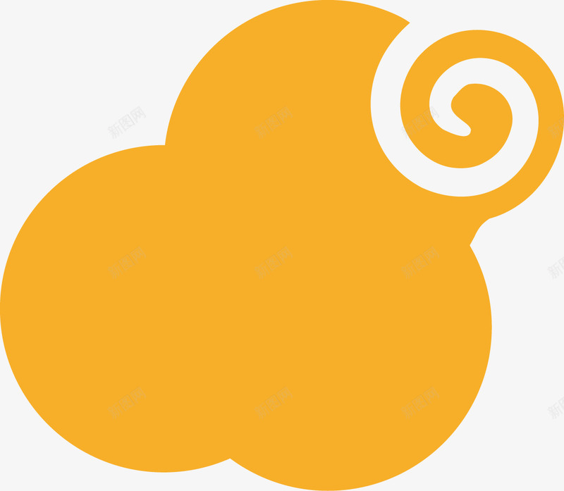 创意黄色云彩图png免抠素材_88icon https://88icon.com 云彩 发散 图像 思维