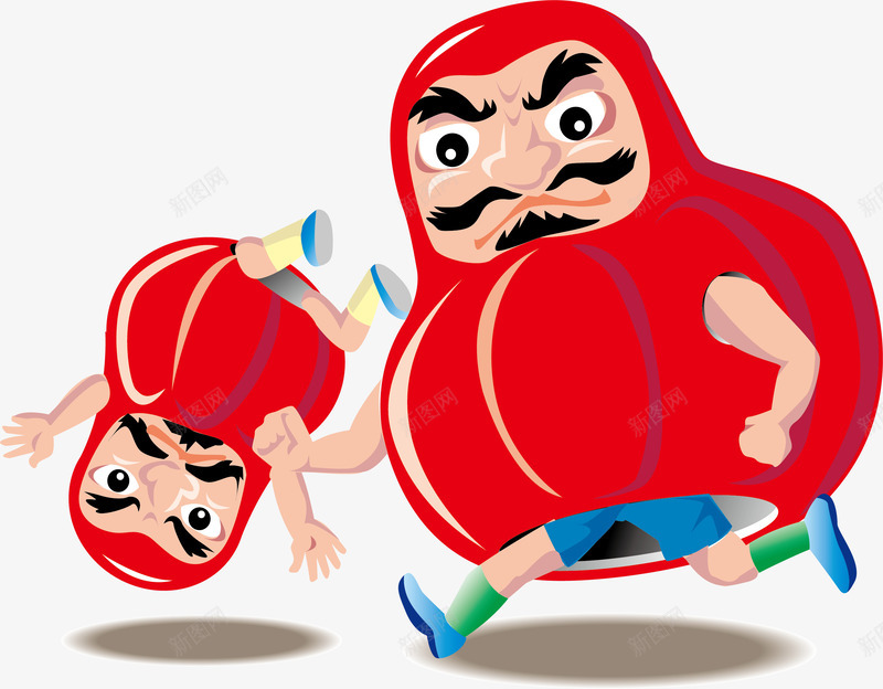 卡通搞笑的小红人矢量图eps免抠素材_88icon https://88icon.com 卡通 打败 拳头 搏击 搞笑 男人 红色 胖子 矢量图