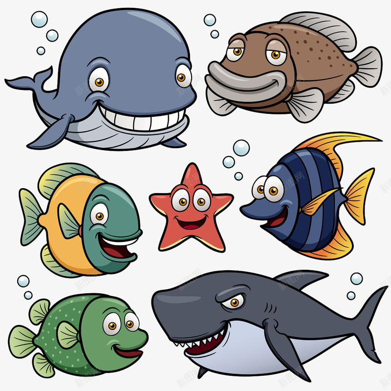 卡通海洋生物png免抠素材_88icon https://88icon.com 卡通 可爱 合集 小丑鱼 小丑鱼Q版 手绘 海洋生物 海鲜 还行 鲨鱼 鲸鱼
