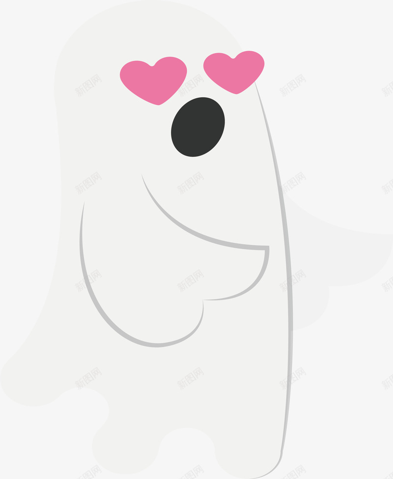 犯花痴的幽灵png免抠素材_88icon https://88icon.com 可爱幽灵 幽灵 桃心眼 犯花痴 矢量png 花痴幽灵