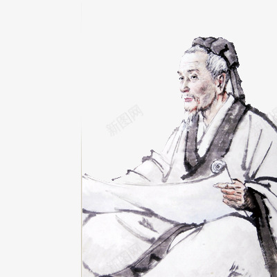 张仲景png免抠素材_88icon https://88icon.com 医生 古人看病 古代人物 水墨画 行医