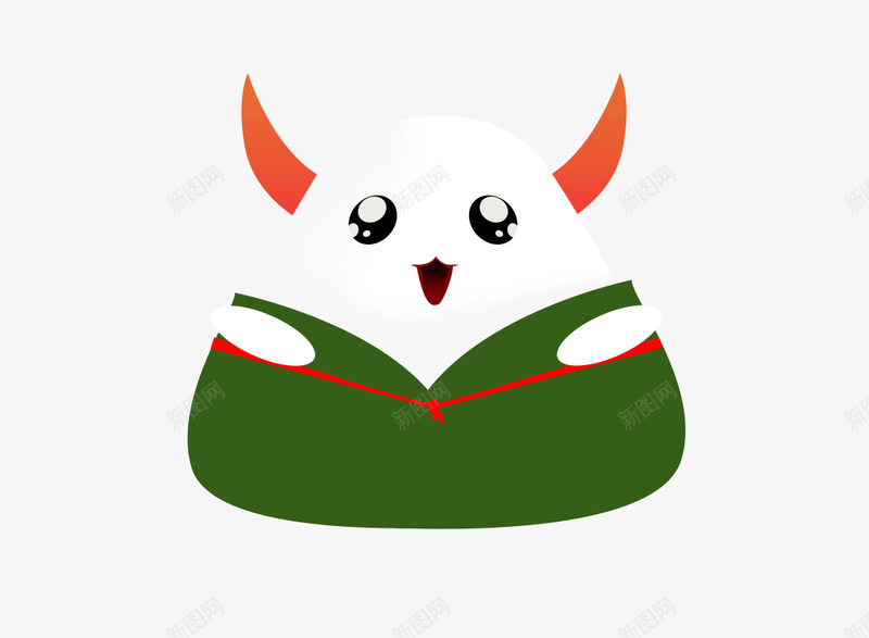 粽子拟人化带牛角png免抠素材_88icon https://88icon.com 插画粽子 牛气冲冲粽子 端午粽子 粽子拟人化带牛角