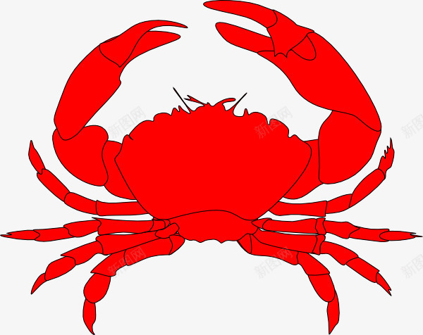 手绘红色螃蟹png免抠素材_88icon https://88icon.com 手绘素材 海洋生物 海鲜素材 红色 螃蟹素材
