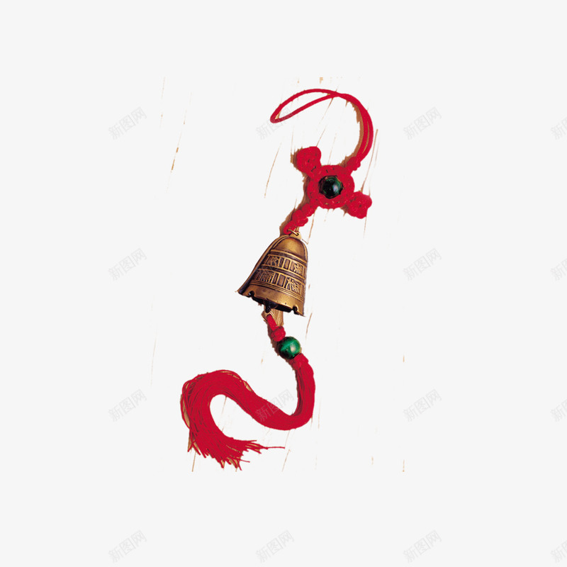 红绳风铃png免抠素材_88icon https://88icon.com 产品实物 吊铃 小铃子 红绳