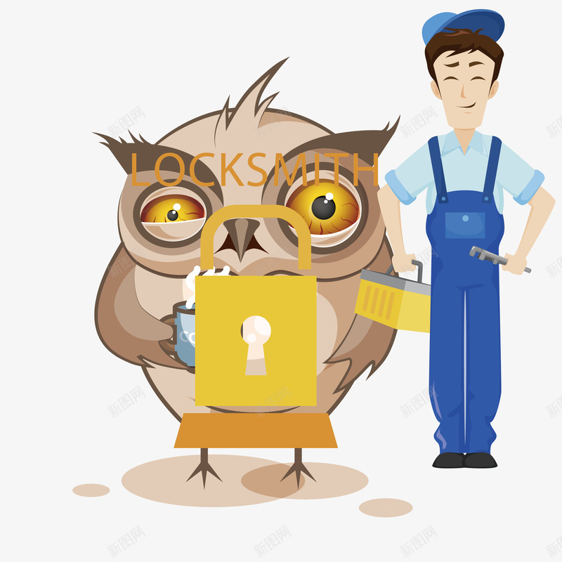 卡通可爱扁平化鸟类猫头鹰与工人矢量图eps免抠素材_88icon https://88icon.com 动物 卡通 可爱 图案 小清新 扁平化 猫头鹰 简约 鸟类 矢量图