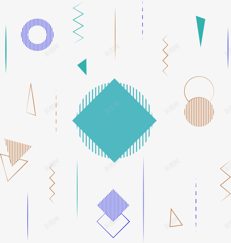 创意孟菲斯线条几何装饰图案矢量图ai免抠素材_88icon https://88icon.com 几何 几何形状基本形状 孟菲斯 孟菲斯风格 孟菲斯风格几何装饰 时尚线条 波普艺术 矢量图