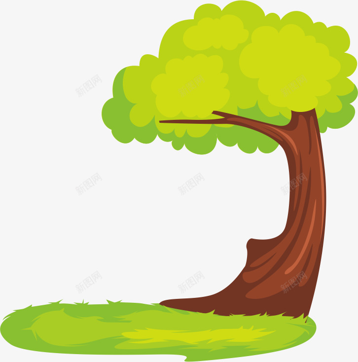绿树矢量图ai免抠素材_88icon https://88icon.com 创意 卡通 可爱 大树 手绘 抽象 树木 植物 绿树 绿色 草地 矢量图