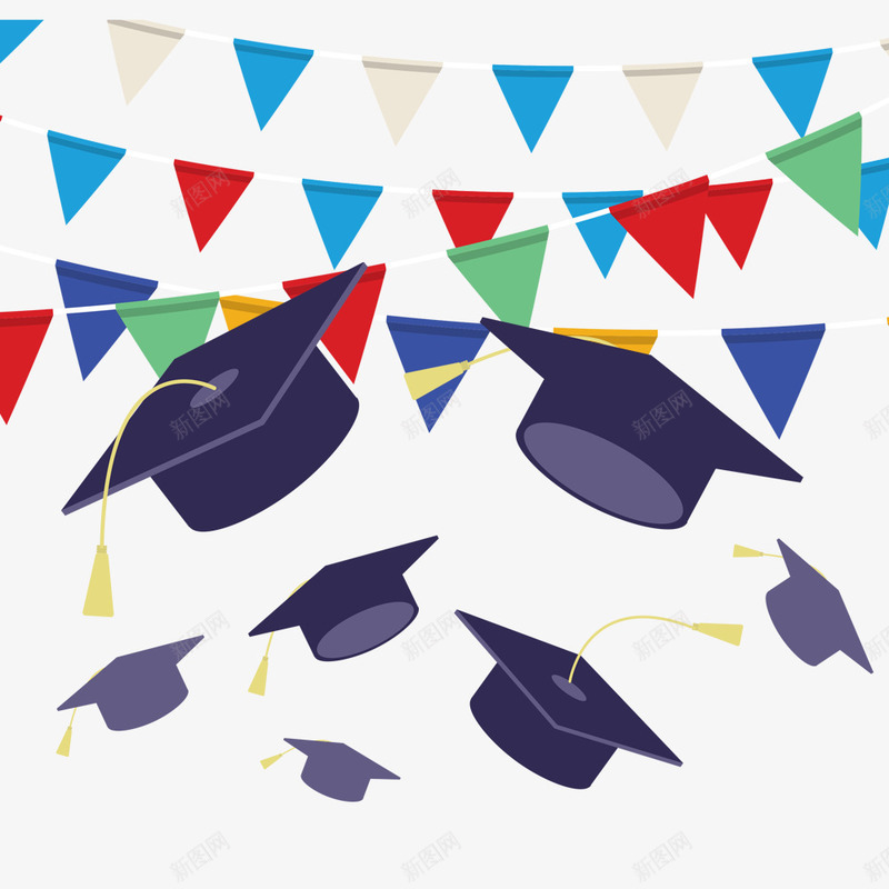 扔博士帽毕业季海报png免抠素材_88icon https://88icon.com 博士帽 卡通 学校 彩色 毕业 毕业季 青春不散场