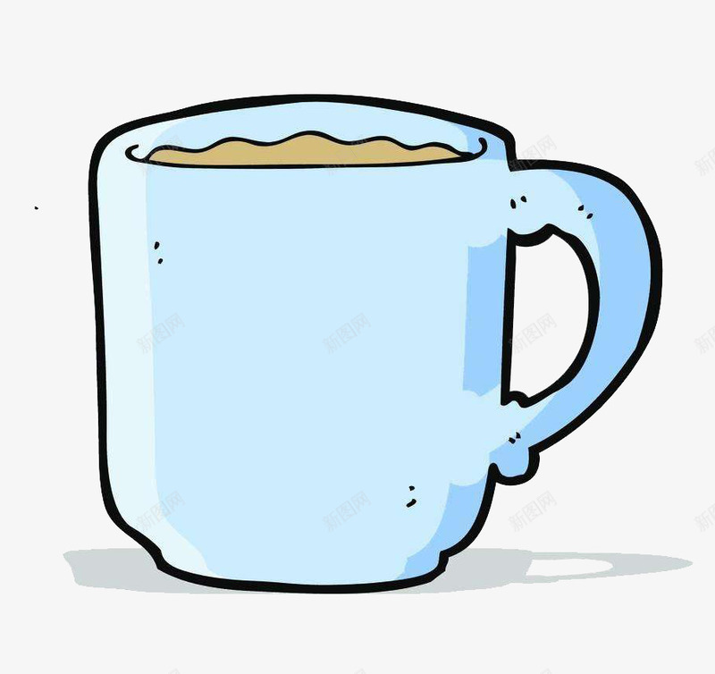 浅蓝色手绘热水杯png免抠素材_88icon https://88icon.com 保温杯 好看的水杯 手绘 杯 杯子 热水杯