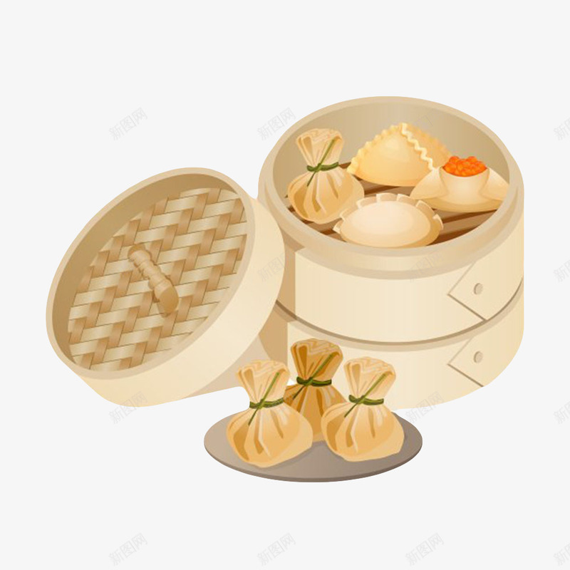 蒸笼里的饺子包子和包子卡通png免抠素材_88icon https://88icon.com 大麦 小麦 工具 白面 碟子 粉状物 糖类 茶食 蒸笼 蛋白质 面粉制品