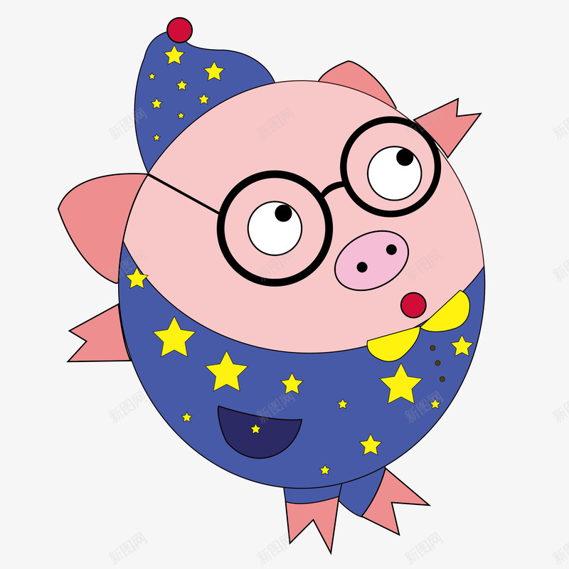 小猪睡衣矢量图ai免抠素材_88icon https://88icon.com 卡通小猪 卡通装饰 扁平化 猪年大吉 矢量图案 蓝色睡衣 矢量图