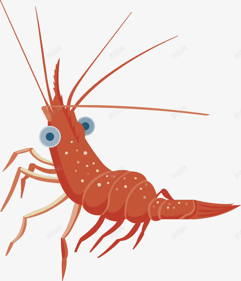 可爱小虾png免抠素材_88icon https://88icon.com 卡通小虾 海鲜自助 矢量源文件