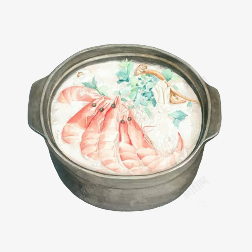 海鲜粥手绘画片png免抠素材_88icon https://88icon.com 手绘美食 海鲜 稀饭 粥 虾子
