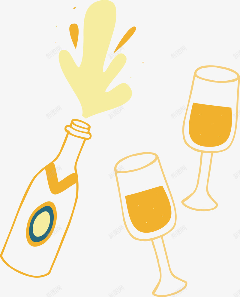 开香槟祝贺矢量图ai免抠素材_88icon https://88icon.com 举杯 干杯 庆祝 开瓶 开香槟 气泡酒 爱心 玻璃杯 矢量图 祝贺 祝酒 酒席 酒杯 香槟 香槟喷射