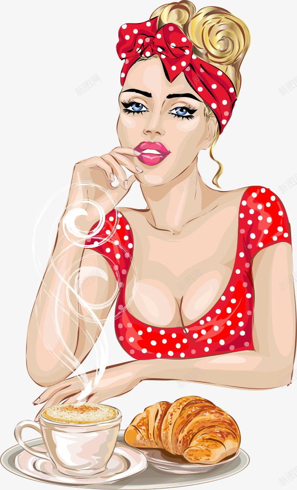 性感美女与卡通咖啡面包矢量图eps免抠素材_88icon https://88icon.com 卡通咖啡 卡通面包 性感美女 矢量美女 美女 面包 矢量图