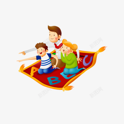 坐在飞毯上的人物png免抠素材_88icon https://88icon.com 人物设计 儿童节 创意 卡通 插画设计 飞毯
