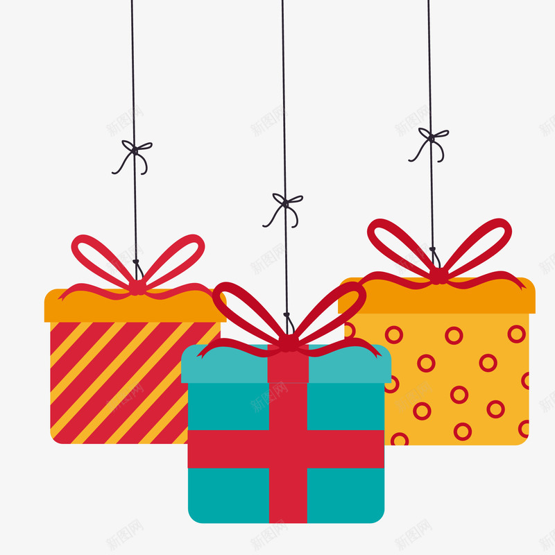 彩色生日礼包矢量图ai免抠素材_88icon https://88icon.com 包装盒 卡通 彩色 生日快乐 礼物设计 矢量图