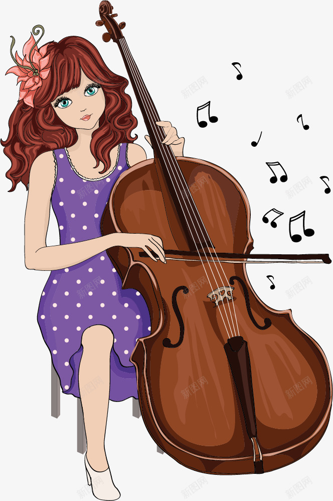 手绘拉提琴的女孩矢量图ai免抠素材_88icon https://88icon.com 女孩 手绘 拉提琴 文艺 矢量图
