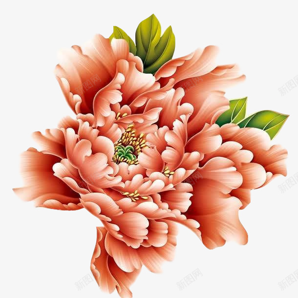 国潮大朵菊花红色元素png免抠素材_88icon https://88icon.com 中国风 国潮 大朵 手绘 菊花