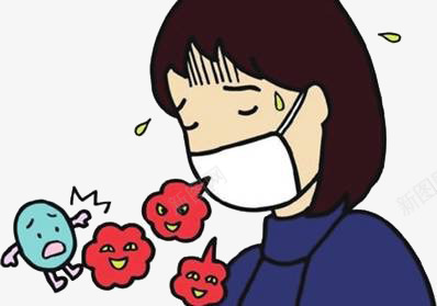 戴口罩防病毒png免抠素材_88icon https://88icon.com 保健 戴口罩 病毒 细菌 防病